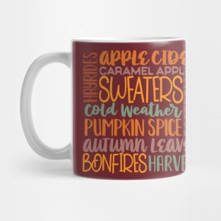 Fall descriptive words Mug